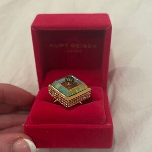 Kurt Geiger Gold Ring with Multicolor Gem